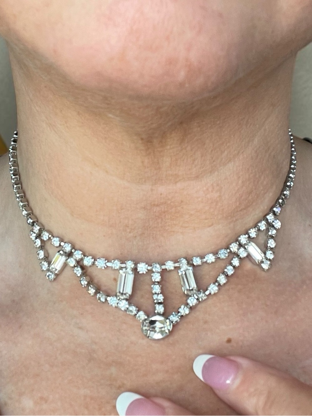 Vintage Smart Set 5th Avenue Rhinestone Bib Choker Collar Necklace